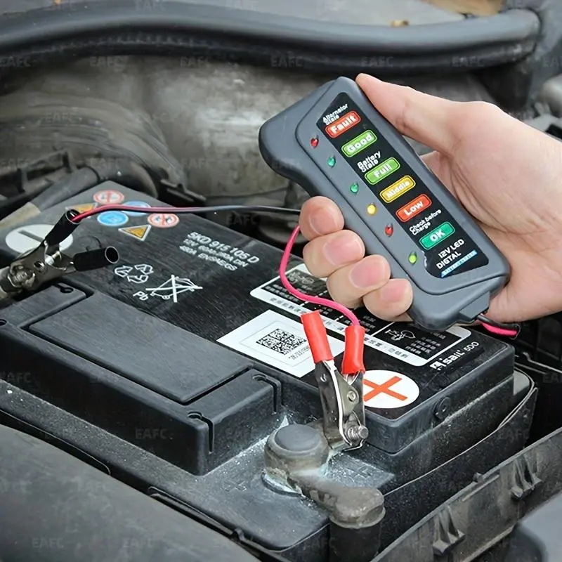 12V Car Battery Tester With LED Indication, Car Battery Alternator Tester, Automotive Load Tester Indicator, 12 Volt Auto Check for Automobile