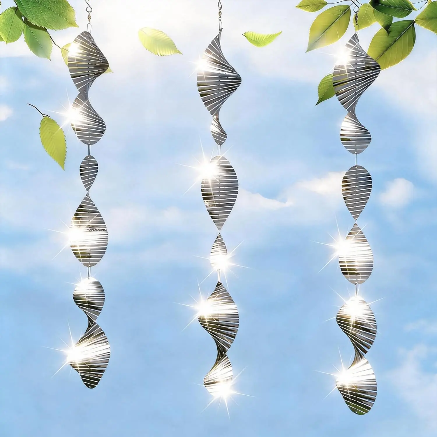 Bird Deterrents for Outside Patio, Highly Reflective 3D Wind Spinners, Garden Decor, Bird Reflectors to Keep Birds Away from Window Roof Yard Orchards Deck, 9 Discs 3 Pcsfidget toys