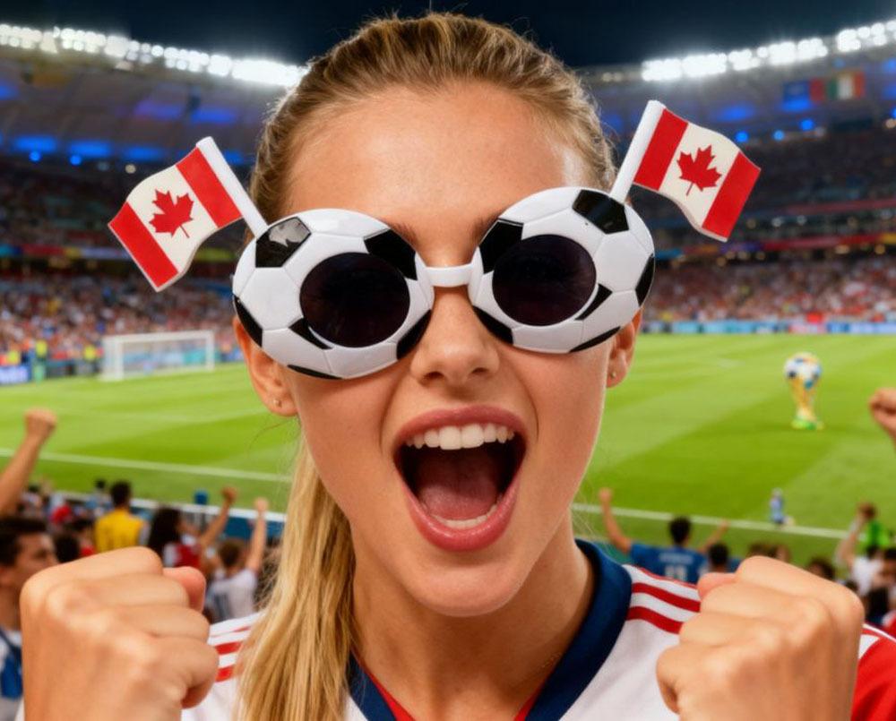 UV400 Sports Sunglasses, Team Pride Football Eyewear with US-Canada-Mexico Flag Design, Lightweight Fans Glasses for Football Game, Outdoor Events, and Cheering