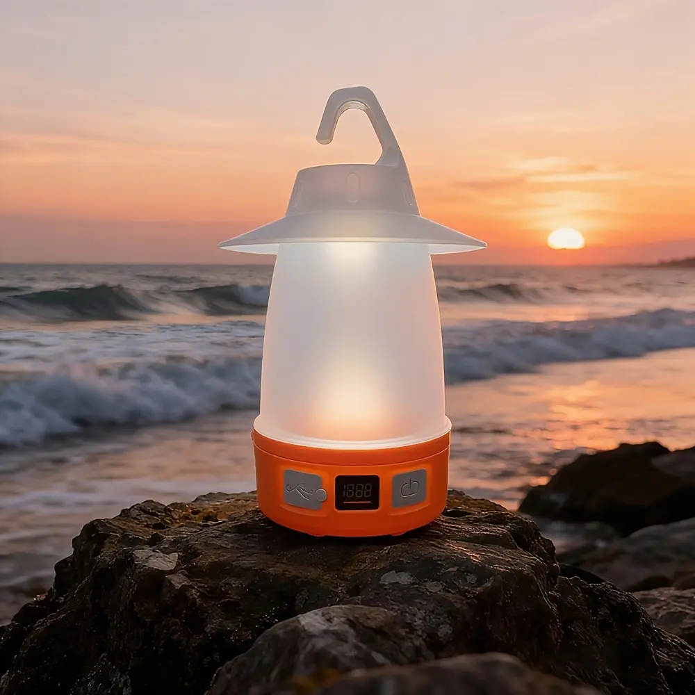 LED Lantern - Portable camping night light with rechargeable battery, provides soft ambient lighting. Suitable for garden/courtyard, wireless portable camping light, shower light, outdoor light, outdoor/emergency lighting