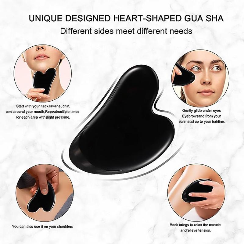 Face Massage Tool, 2 Counts/set Face Roller & Body Massage Tool, Including 1 Massage Roller & 1 Heart Shape Gua Sha Board, Facial Massage Tool, Christmas Gift