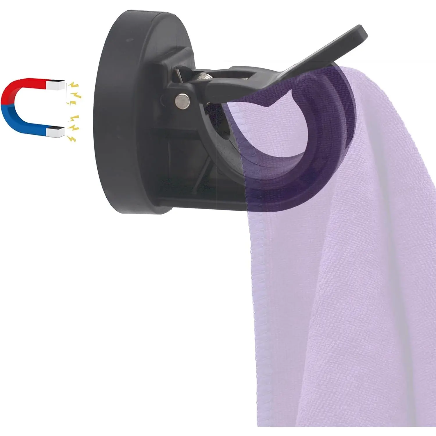 Towel Holder Clip Storage Drying Rack Bar Hook Hanger for Dish Cloth Dish Glove Towels - Kitten Proof (1, Black)
