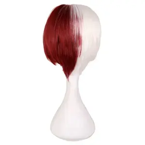 High Quality Boku no Shoto Todoroki Shouto Cosplay Wig White Red Wigs