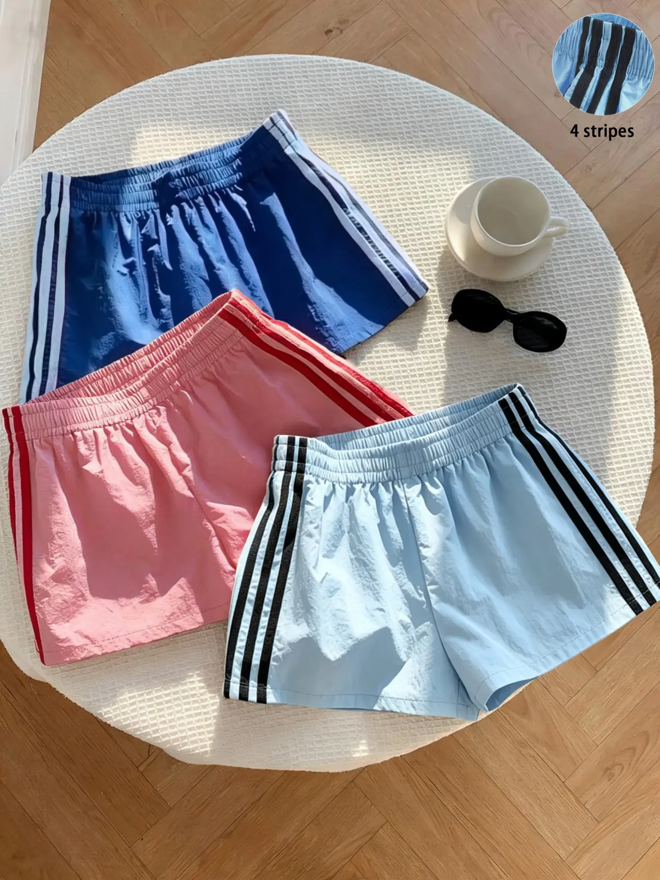 Women's Summer Striped Lightweight Athleisure Shorts, Elastic Waist Loose-Fit Workout Shorts, Casual Beachwear, Multiple Colors Available, Loose Sporty Shorts Women's Summer Striped Lightweight Athleisure Shorts, Elastic Waist Loose-Fit Workout Shorts, Casual Beachwear, Multiple Colors Available, Loose Sporty Shorts