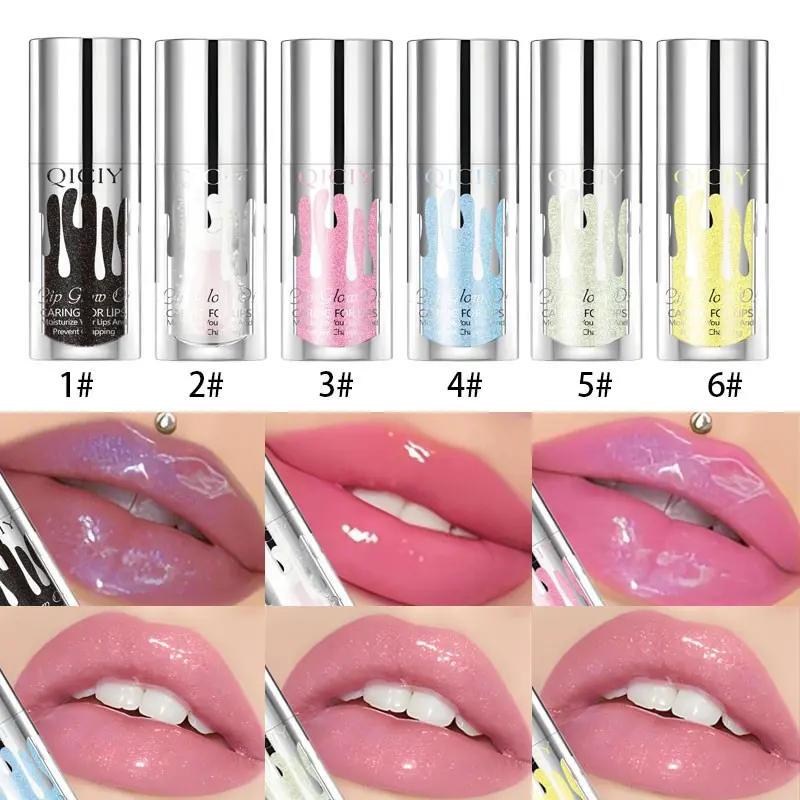 6 Shades PH Temperature Changing Glitter Lip Gloss, Glossy Lip Tint, Waterproof Long-Lasting, Non-Drying, Transfer-Proof Cosmetic