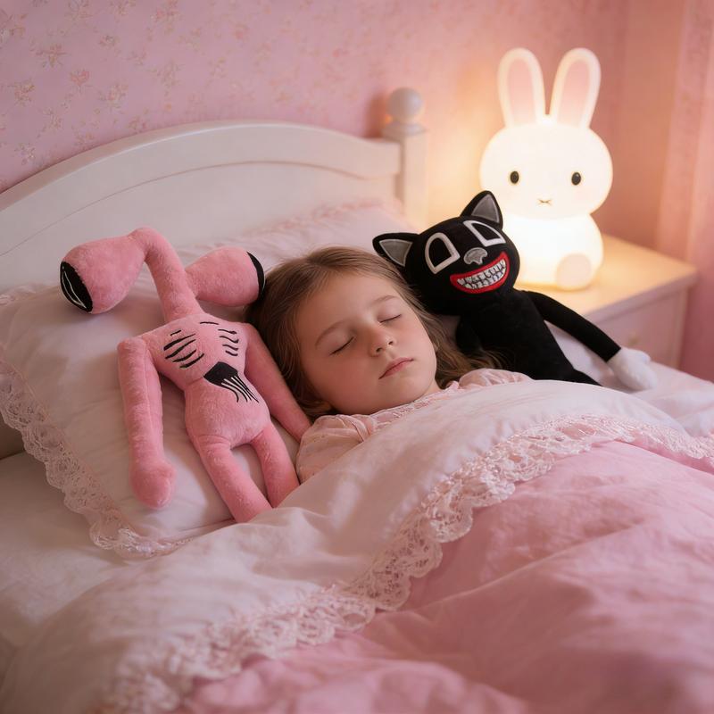 Siren Head Plush Toys Limbs Movable Double-Head Monster Cartoon Cat and Dog Doll, Plush Toys for Halloween and Christmas Party Birthday Gift