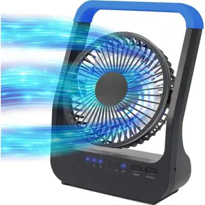 Operated Fan, Camping Fan  , Super Long Lasting, 5'' Portable D-Cell   Desk Fan with Timer, 3 Speeds, Quiet, 180? Rotation, for Office,Bedroom,Outdoor, F24