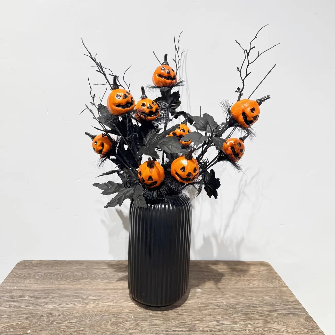 5pcs Halloween Artificial Flowers Terrifying Pumpkin Bouquet Vase Decoration, Ghost Pumpkin Party Home Decor, Christmas