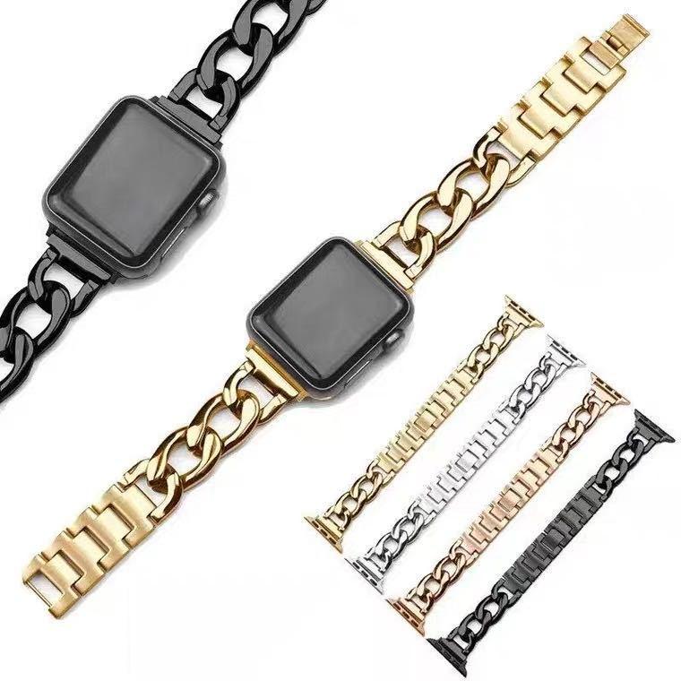 Suitable for Watch11 9 87Se 6543 Apple metal single-row chain alloy denim chain watch strap
