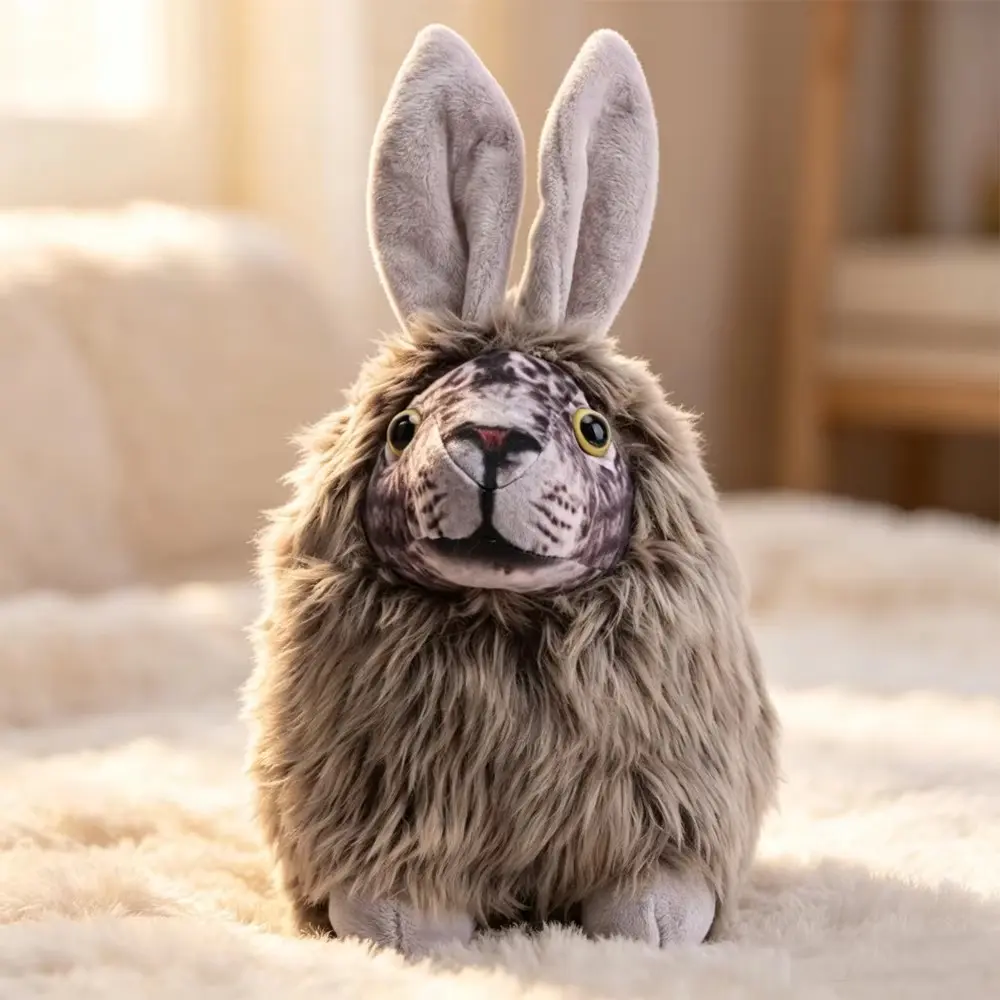 29cm/11.41in Cheremsha (Черемша) Plush Bunny-Lion Hybrid Plush Toy – Ultra-Soft Animal Face Plush With Long Ears & Faux Fur. Perfect Desk Decor Plush For Stress Relief Bedroom Decor, Emotional Support Gift For Birthdays & Holidays.