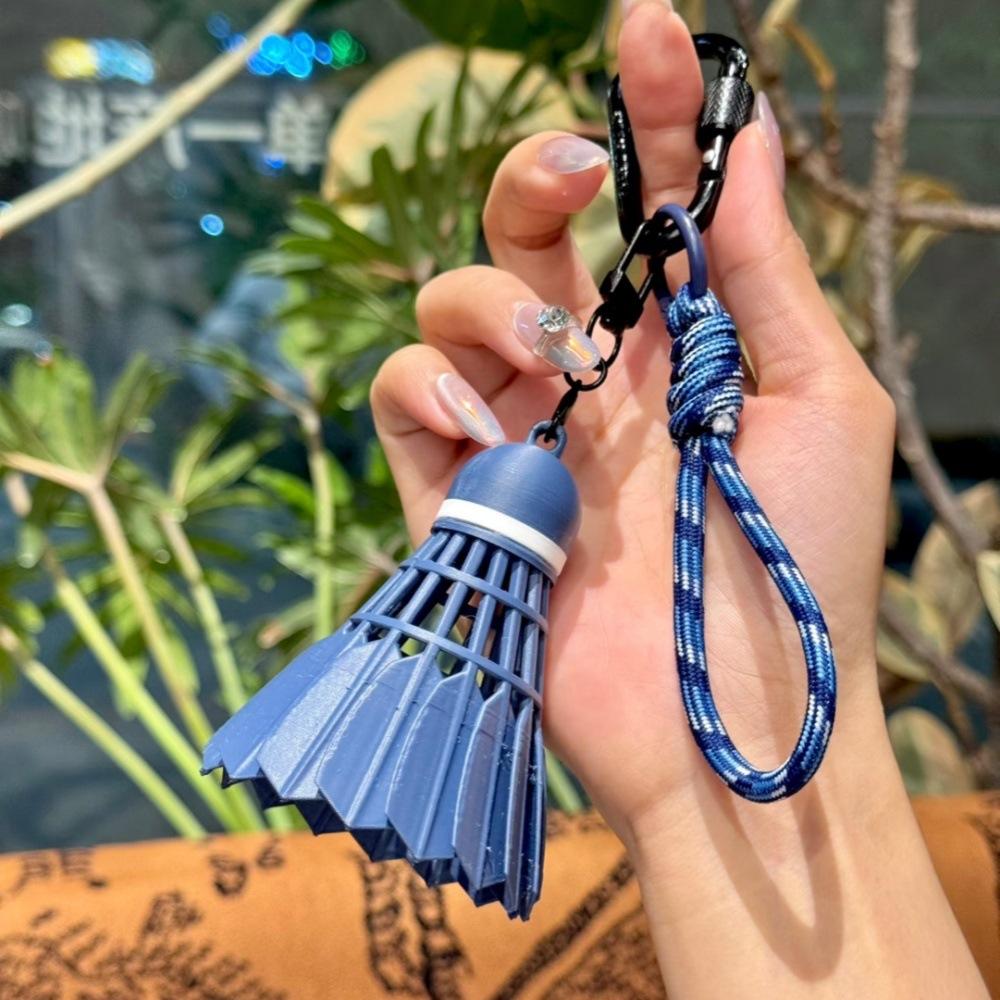 Badminton Keychain Bag Charm, Dark Blue Sports Backpack Pendant, Stylish Athletic Accessory for Backpack, Gym Bag Decoration, Travel and Daily Use Gift for Sports Lovers