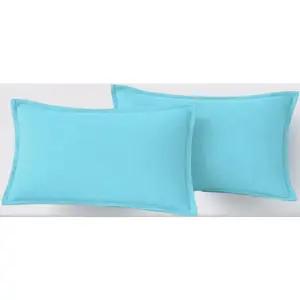 2 Pack Decorative Throw Pillow Covers , Premium Quality, 12x20 Inches, 100% Cotton, Refreshing Cushion Cases, Perfect for Beach House, Farmhouse, Nautical Decor, Sofa, Couch, Ocean Blue