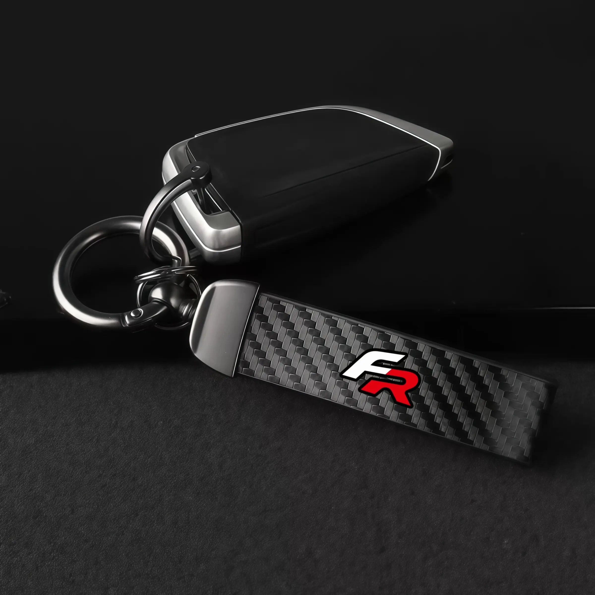 Leather Car Metal Keychain Key Ring, Car Key Holder for Toyota Fr Models, Universal Automotive Decoration Accessory
