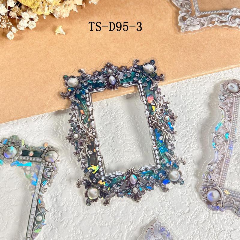 Vintage Photo Frame Design Sticker, 10 Sheets/pack Scrapbooking Decorative Sticker, DIY Decorative Sticker for Scrapbooking & Journal Making, Christmas Gift, Crafts