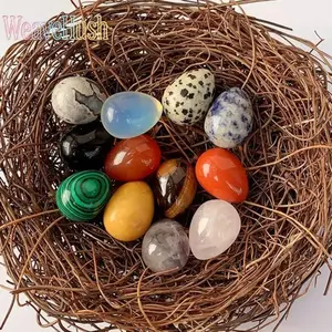 Natural Polished Egg Shaped Tiger Eye Quartz Crystal Stones, Smooth Handcrafted Healing Palm Gemstone Pebbles, Cute Easter Seasonal Ornamental Decor for Home Room Display, Festival Layout, Crystal Collection & Spiritual Meditation Energy Healing