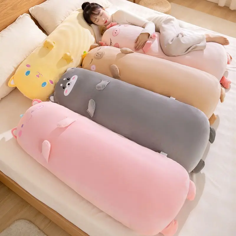 Long Plush Big Capybara Pig Pillow, Multi-Color Cute Expression Sleep Pillow, Detachable Inner Core, Soft Gift for Girlfriend, Valentine's Day Birthday Festival