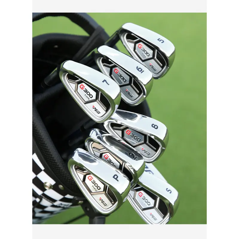 Men's Left-Handed Golf Clubs for Adults, TIG025 S-Level 7 Iron with Stainless Steel Shaft, Black and Blue