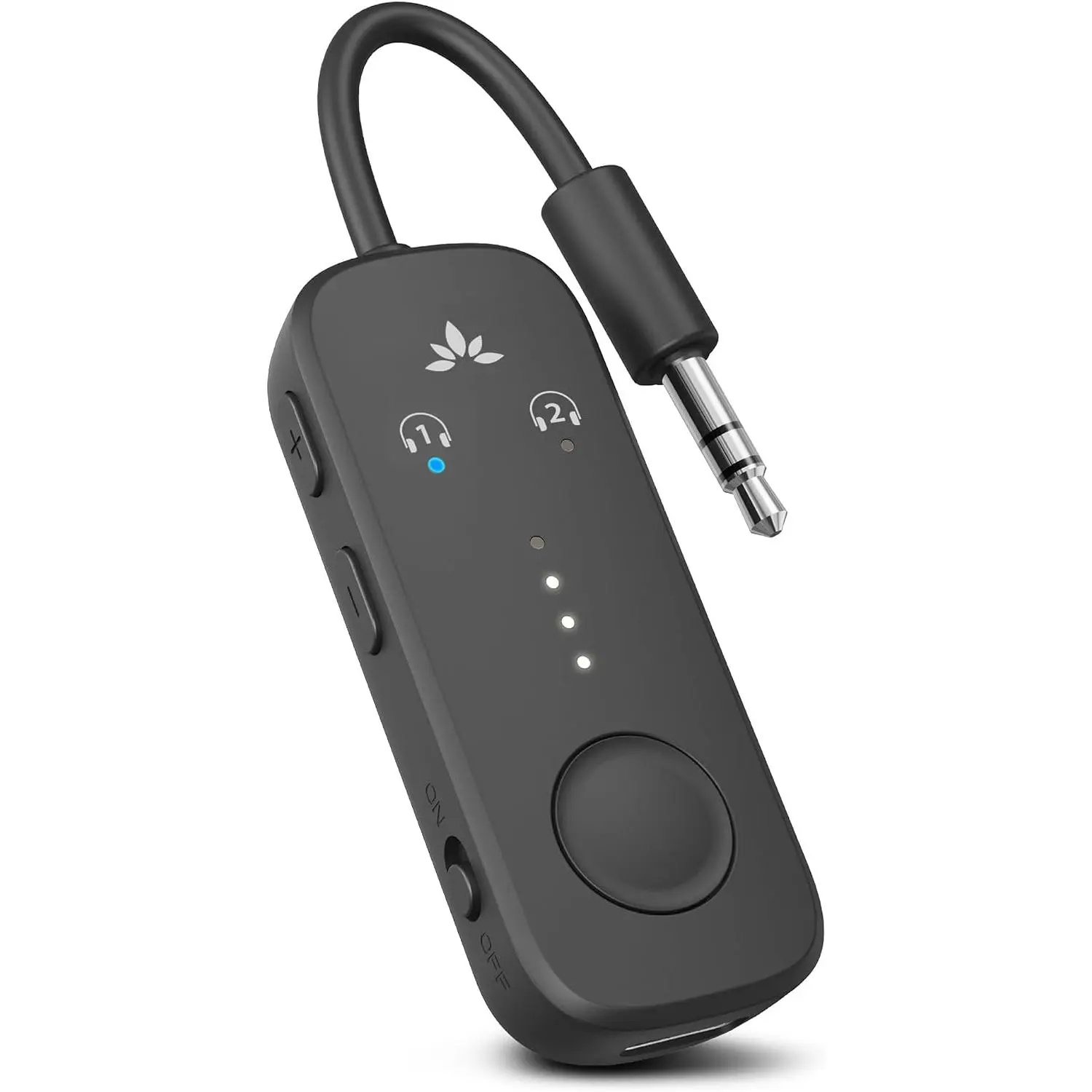 Airplane Audio Relay Adapter for 2 AirPods or Headphones, Qualcomm aptX Adaptive (aptx support), Future-Proof Firmware Upgradable, 25H Playtime, 3.5mm AUX Transmitter for Flight Travel & Gym, Accessories