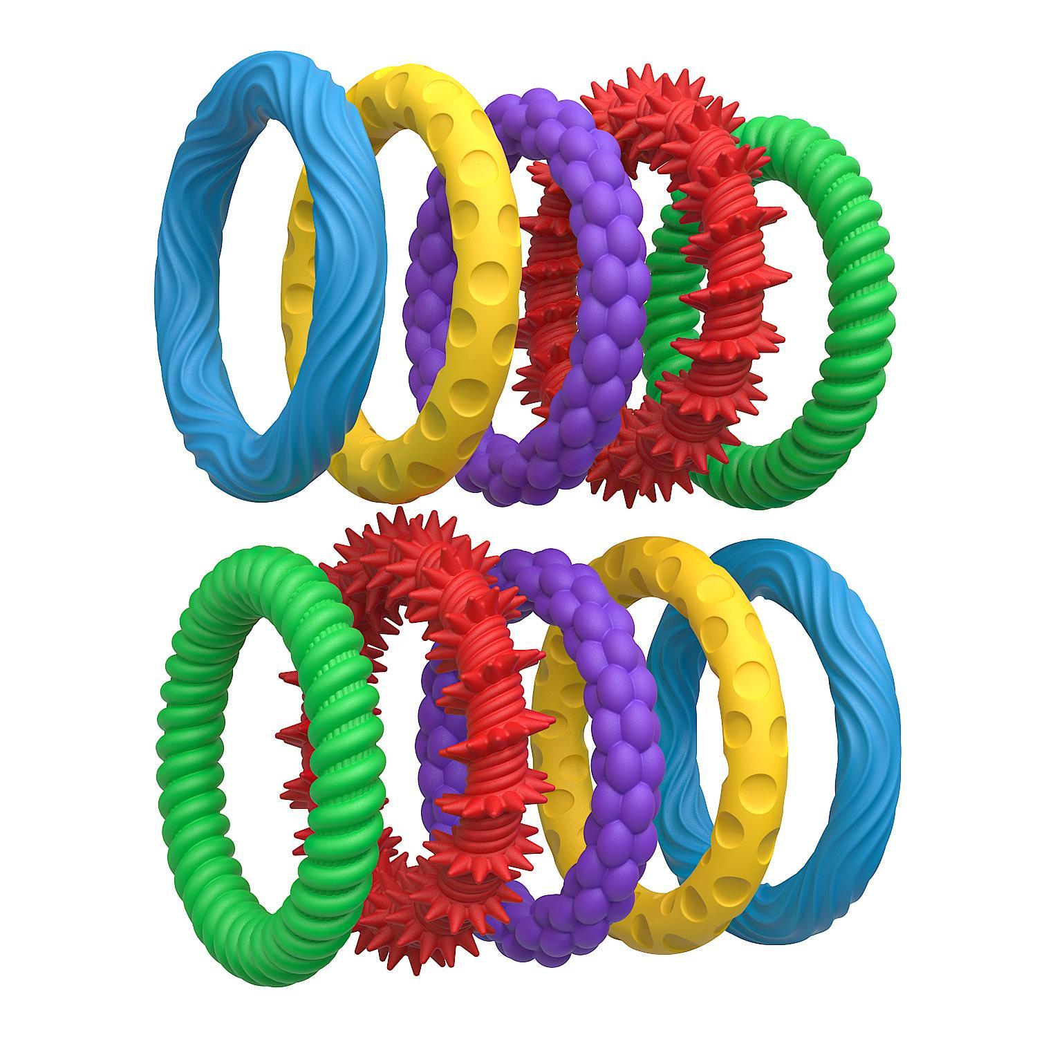 Multicolor Stretchy Fidget Bracelet, 5 Counts 5 Textures Sensory Toys, Creative Stress Relief Toy for Calming & Soothing, Sensory Bundle, Stress Relief Fidgeting, Decompression Squeeze, Stress Relief Gadgets