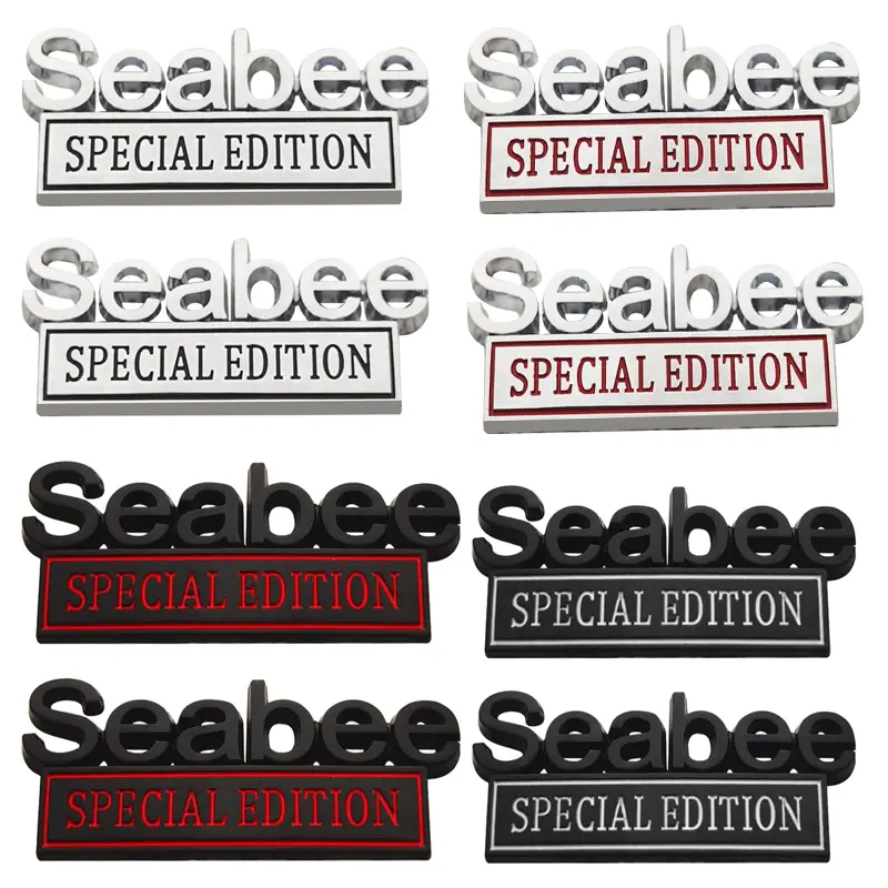 US Navy Seabee 3D Raised Metal Alloy Badge Stickers (2-Pieces), Waterproof Self-Adhesive Car Decals for Cars Trucks, Multi-Use for Vehicle, Fridge, Quality Military Look Vinyl Gift, Vehicle Gear