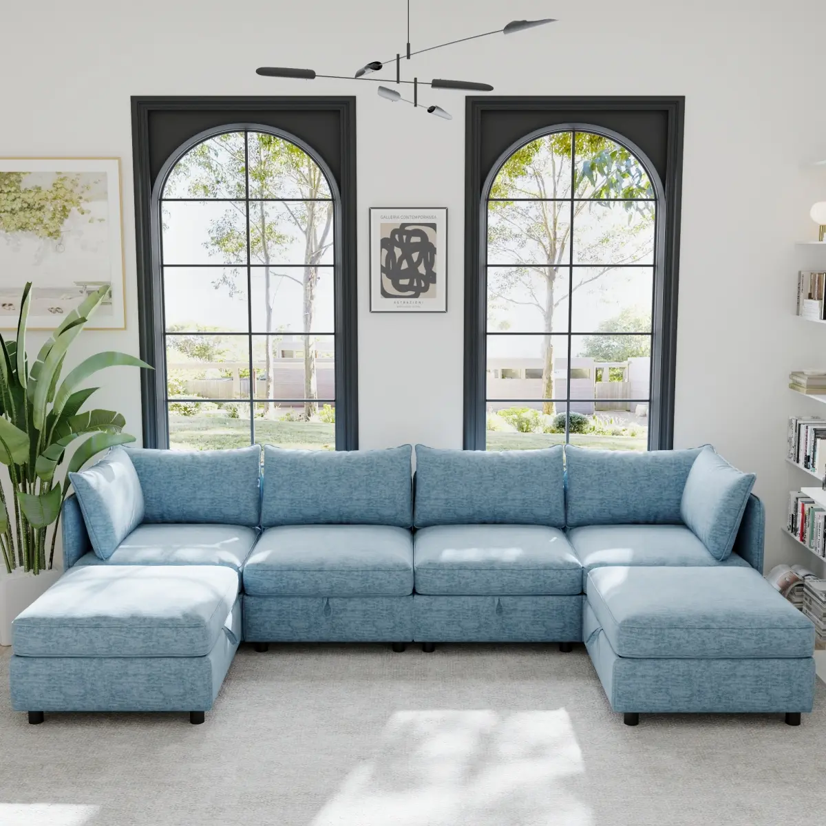Aobtkel Modular Sectional Sleeper Sofa with Storage, Convertible Sofa Bed Set with Flexible Seating Combinations, Deep Seat Upholstered Couch with Pocket Spring Cushions for Living Room, Apartment & Family Room