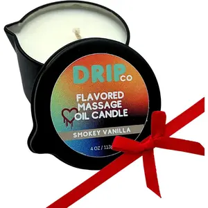 4 oz Smokey Vanilla Massage Candle, Melts into Body Massage Oil, Perfect for Couples Gifts & Massage Therapy