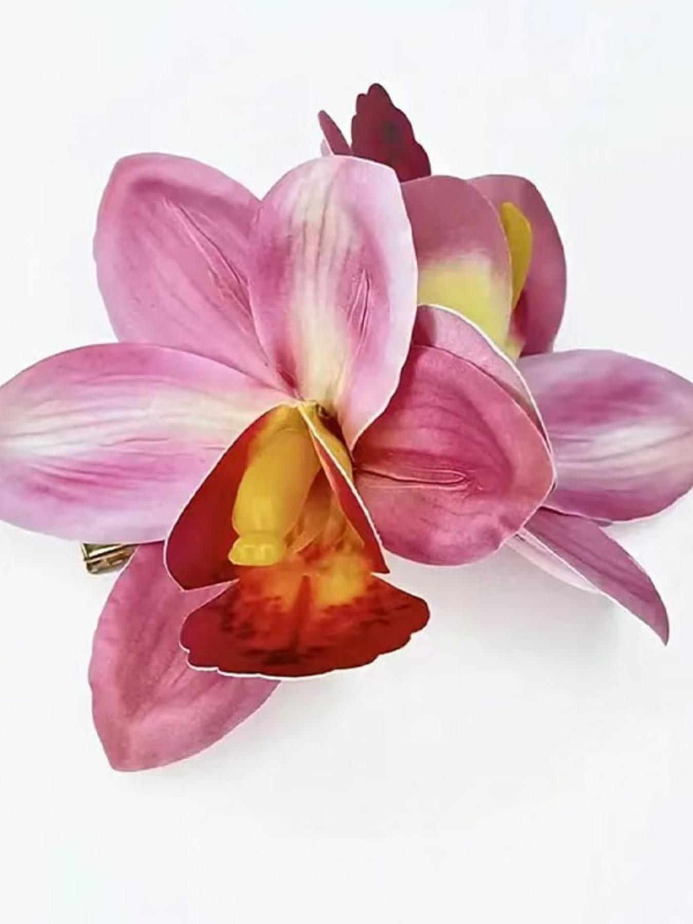 Flower Design Hair Clips, Floral Hair Clips, Hawaiian Flower Hair Clips, Tropical Hair Accessories, Hair Accessories for Women & Girls, Suitable for Thick Hair, Hibiscus Hair Pin, Flower Claw Clips