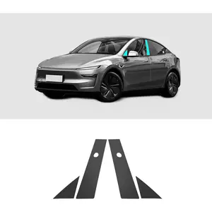 BETTERHUMZ Car A B Pillar Protective Film Compatible with Tesla Model Y Juniper 2023 2024 2025,TPU Transparent Carbon Pattern Pillar Protective Cover Decor Car Exterior Accessories (Carbon Pattern)