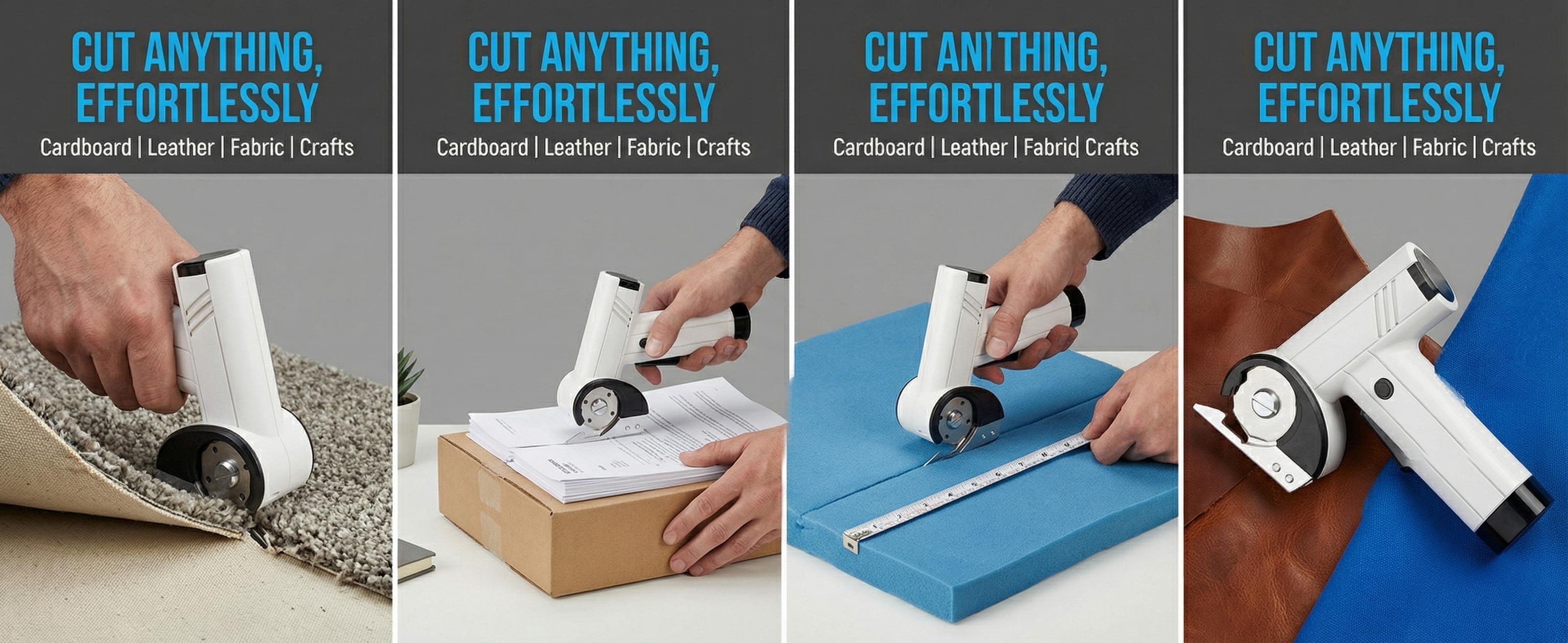 ordless Electric Scissors, 4-Speed Adjustable Portable Power Cutter with Heavy-Duty Rotary Blades, Multi-Material Cutting Tool for Fabric, Leather, Cardboard & Crafts