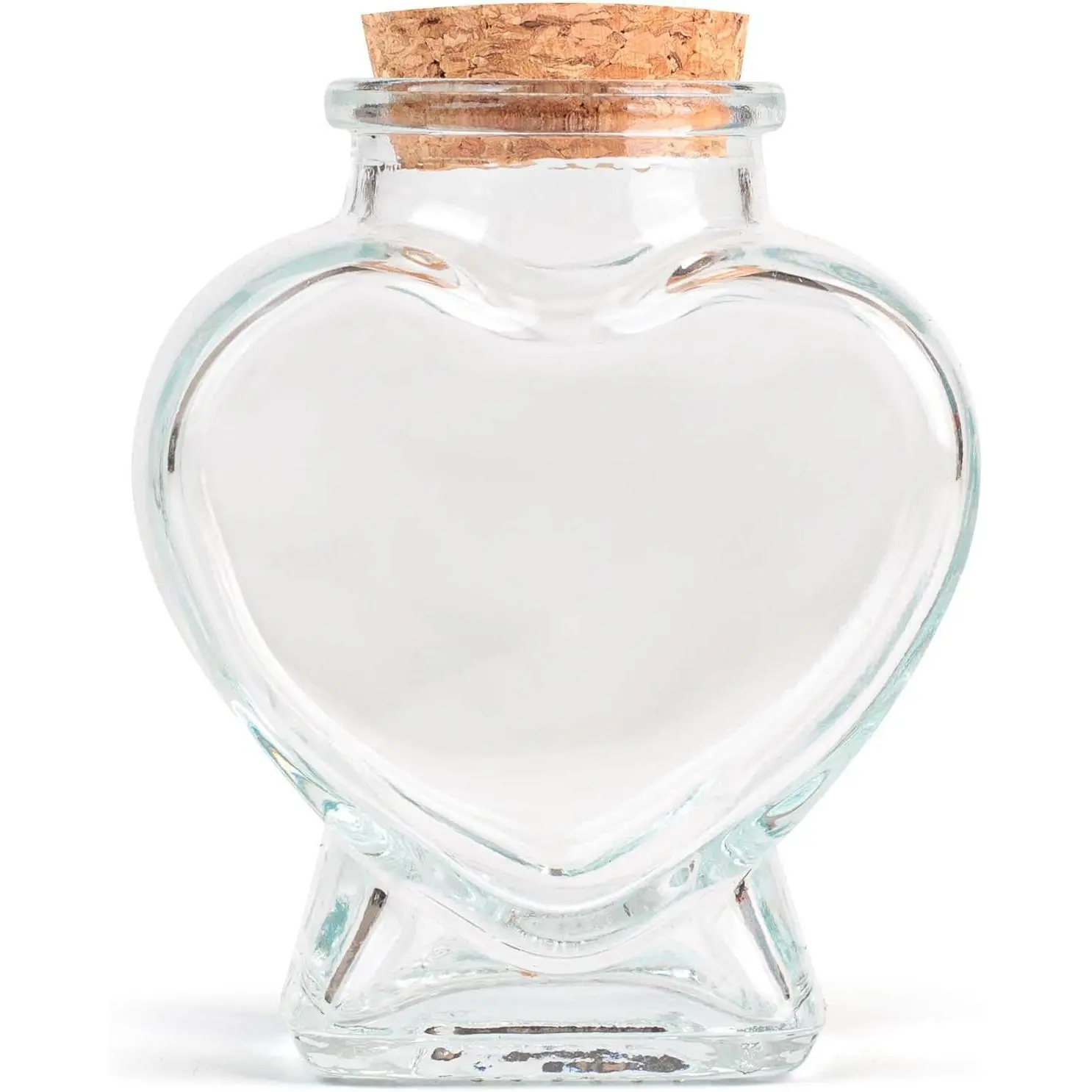 Heart Shaped Small Glass Jars with Cork -5oz Clear Decorativ Bottles for DIY,Wedding , Art Craft or Spell Jars.