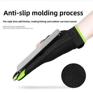 Fishing gloves Men's outdoor sunscreen anti-skid flying drink Luya breathable touch screen Thin sports cycling gloves show two fingers
