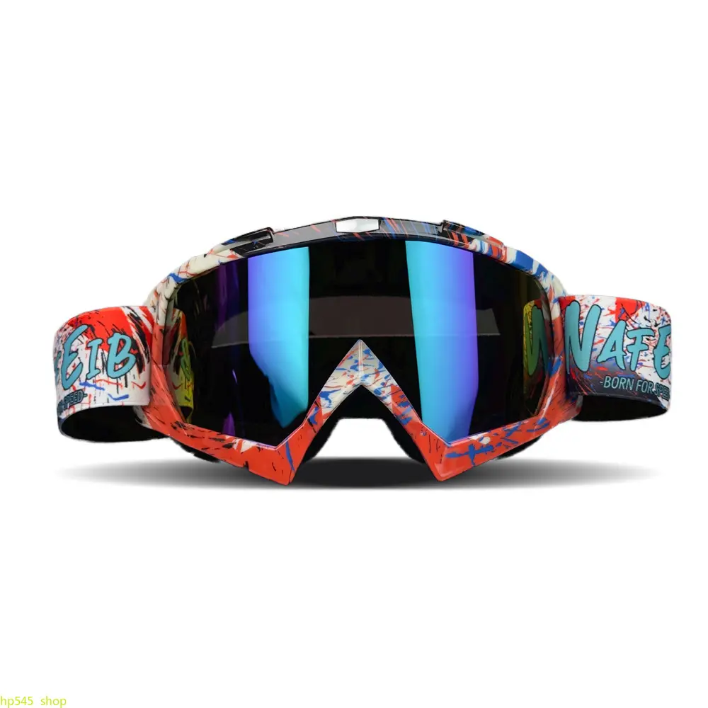 Motorcycle Goggles - Adjustable Elastic Band, Replaceable Lenses, Multifunctional Dirt Bike/Off Road/Outdoor Riding Goggles, Riding Glasses for Riding, Skiing