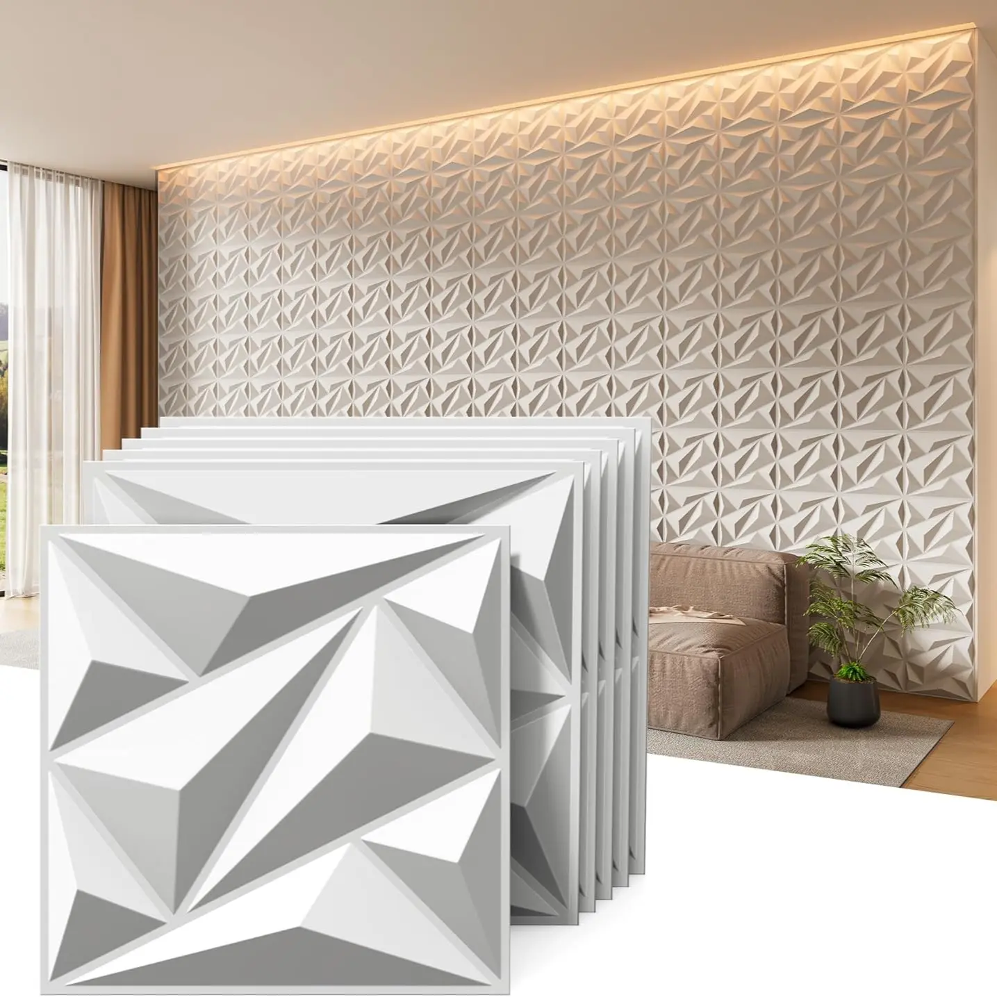 3D Wall Panels for Interior Wall Decor, Decorative Panels, Accent Textured Wall Panels, Wall Paneling, Wall Covering Panels for Living Room, TV Background, Wallboards