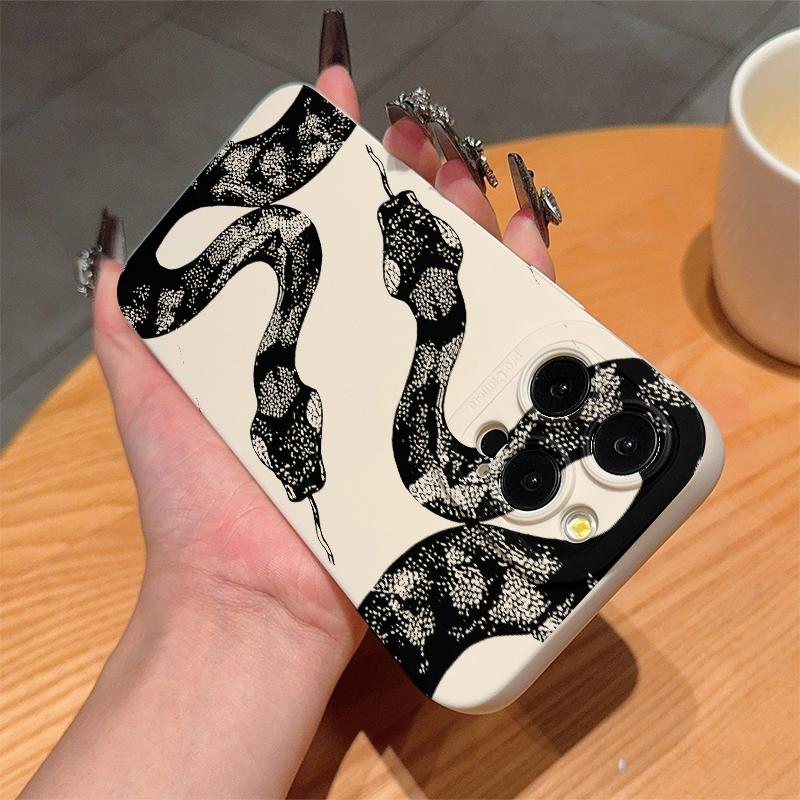 Snake Pattern Phone Case, Anti-drop Cellphone Protective Case, Shockproof Mobile Phone Cover for iPhone Series