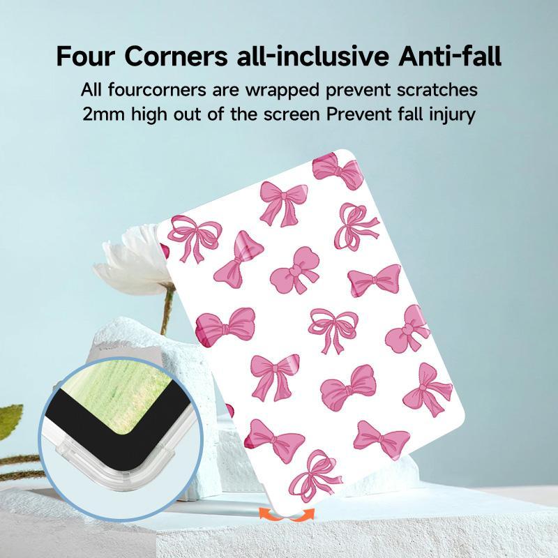 Bowknot Pattern Tablet Case with Pen Slot, 1 Count Auto Sleep/Wake Tablet Protective Cover, Tablet Accessories Compatible with iPad Samsung Galaxy Huawei Matepad Lenovo Tab Xiaomi Pad