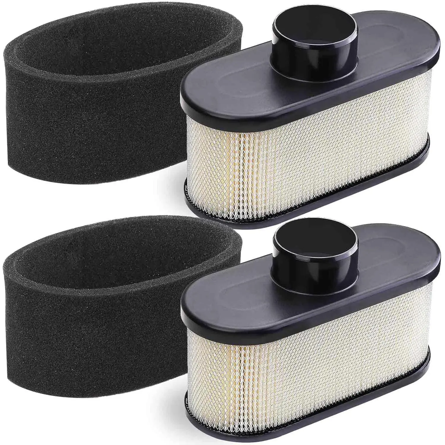 2-Piece Kawasaki FR691V Air Filter Set - Fits FR651V FR730V FS481V FS541V FS600V FS651V FS730V Engines, Hustler/Cub Cadet/Exmark, Replaces 11013-7046 Pre-Cleaner & 11013-0726 Filter with Metal Mesh, Easy Install