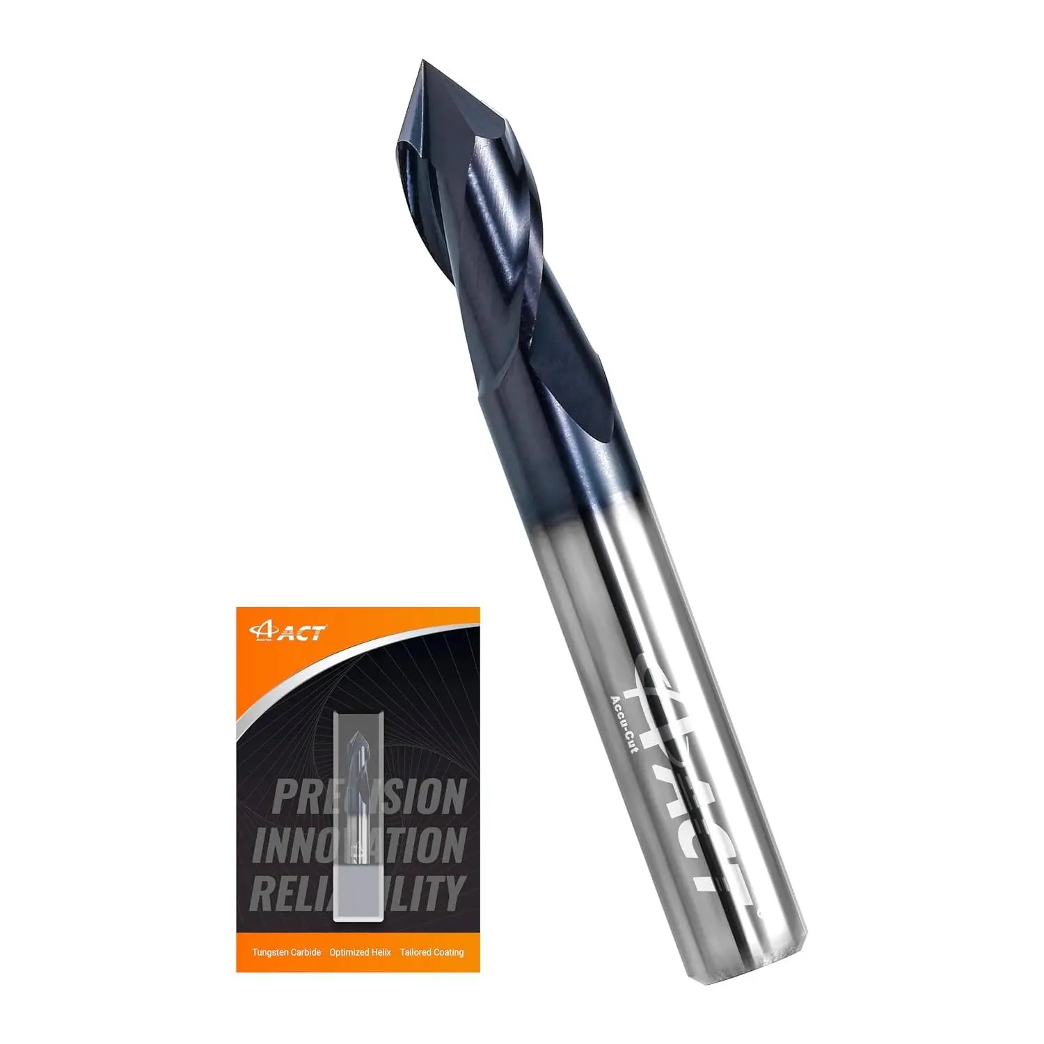 CCUCUT Chmfer End Mill - 90 , V , 1/4” Crving Bits for lloy Steel, luminum,  - I2DMS 2 Flute Crbide End Mill for Chmfering, Deburring, Spotting & Side Milling - lTiN Coting