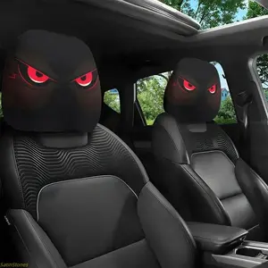 2 Pack Deep Angry Eyes Car Headrest Covers