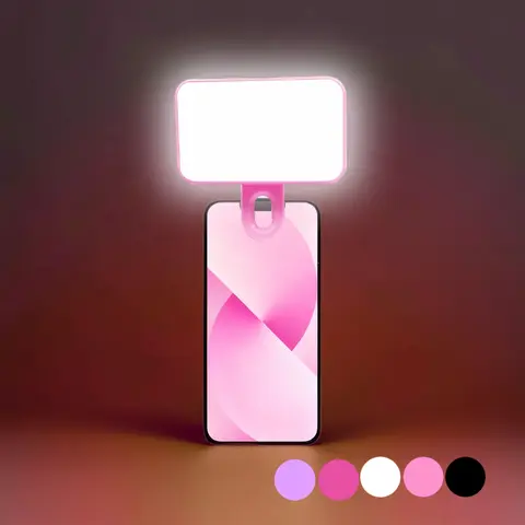 Portable LED Fill Light, Mini Phone Clip Selfie Light, Adjustable Brightness 3-Color 150mAh Rechargeable Lighting, Ideal for Camping, Room Decoration, Video Conference, Photography, and Laptop Use