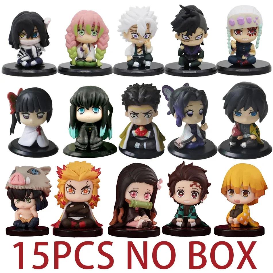 Demon Slayer Sitting 15 Style/Set Q VersionGhost Doll Tanjiro Nidouzi Inosuke Zenizu Figure Action Figure Movie Model Toys Doll
