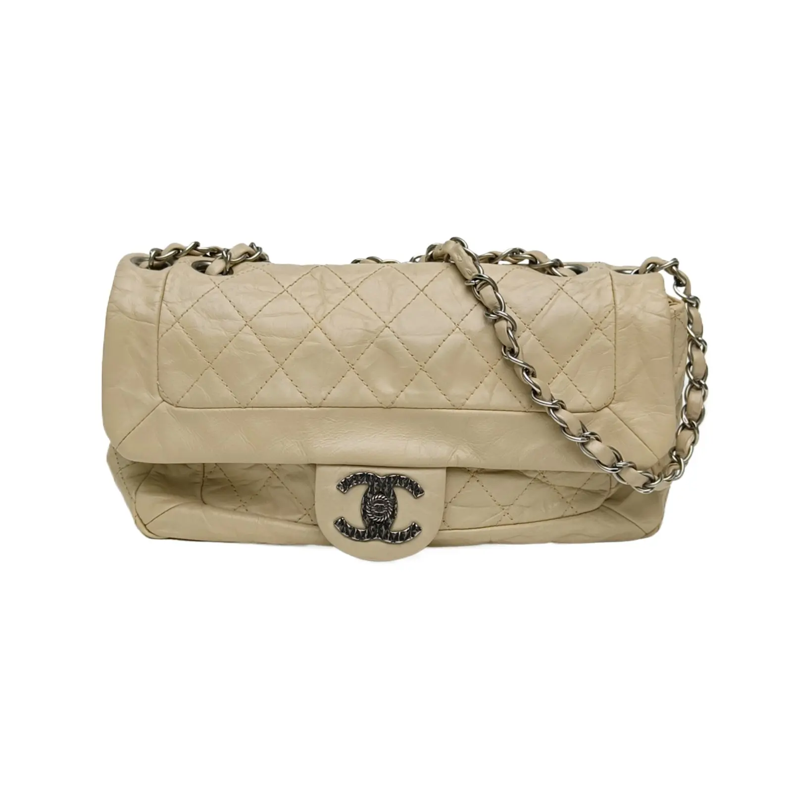 Pre-owned CHANEL 【alea】CHANEL Beige Flap Bag 2010 PristineP236272951