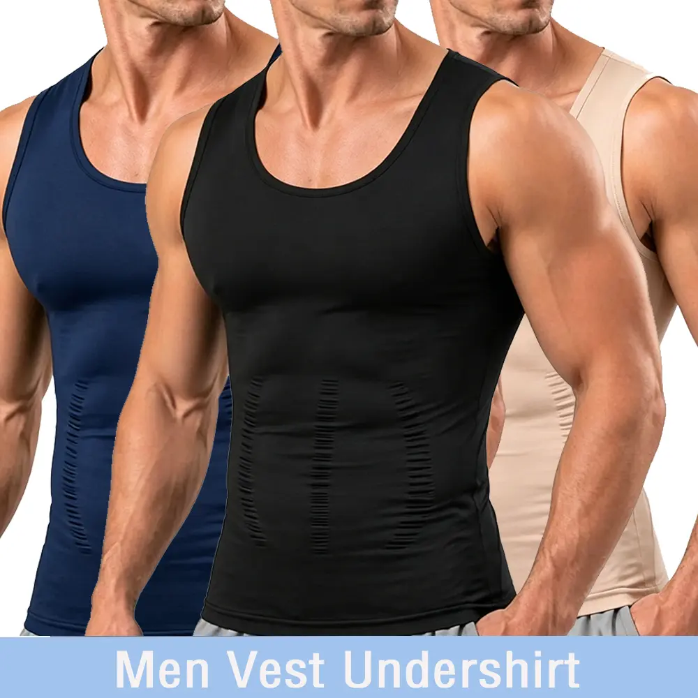 2/3 Pack Menswear Shapewear Body Shaper Underwear Vest Mens Clothing Guys Tank Top Shirt Compression