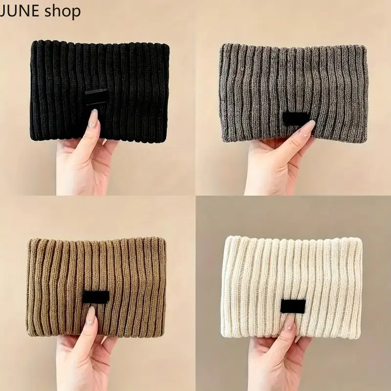 Women's 4-Pack Stretchy Solid Color Wide Headbands - Soft Fabric Winter Ear Warmers, Simple Stylish Hair Accessory, Unisex Bands for Casual Wear