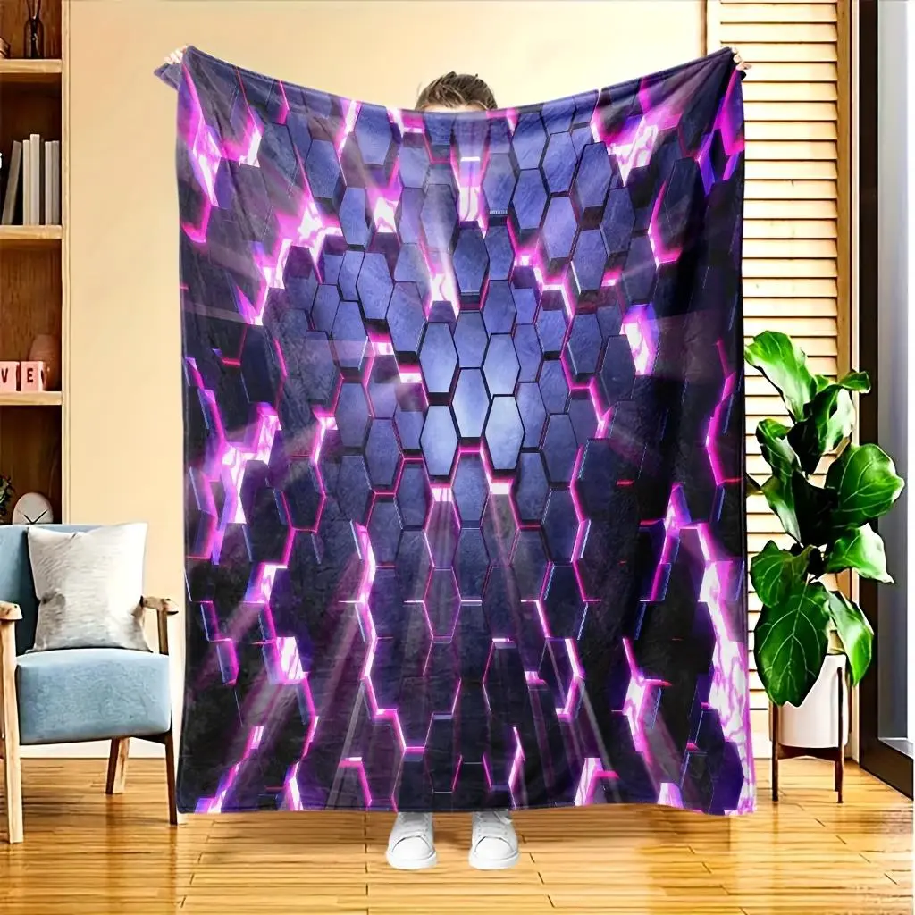 Scandinavian All-Seasons Throw Blanket - Soft, Breathable, Neutral Base with Multicolor Geometric Patterns - Couch Bedcover, Room Decor for Contemporary Homes - Machine Washable Modern Bedspread