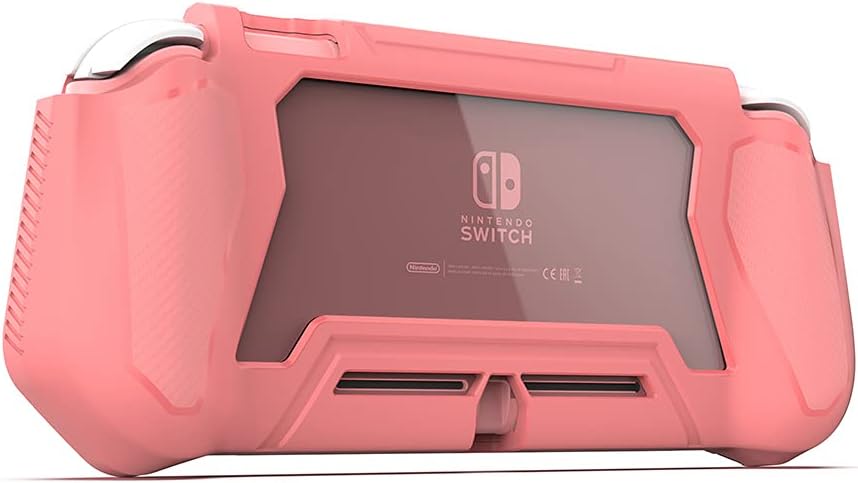 Protective Case for Nintendo Switch Lite, Switch Lite Case with Detachable Screen Protector Cover + Hand Grip Case Compatible with Nintendo Switch Lite 2019, Pink