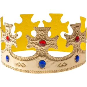 Regal Gold King Crown, Soft Royal Prince Costume Crown for Boys Girls Birthday Gift Halloween Party Accessories (Style B).