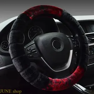 15 Inch Soft Plush Car Steering Wheel Cover Designed For Female Drivers, Thermal Warm Vehicle Interior Protective Accessory That Delivers Comfortable Grip For Daily Driving In Low-Temperature Cold Weather Conditions