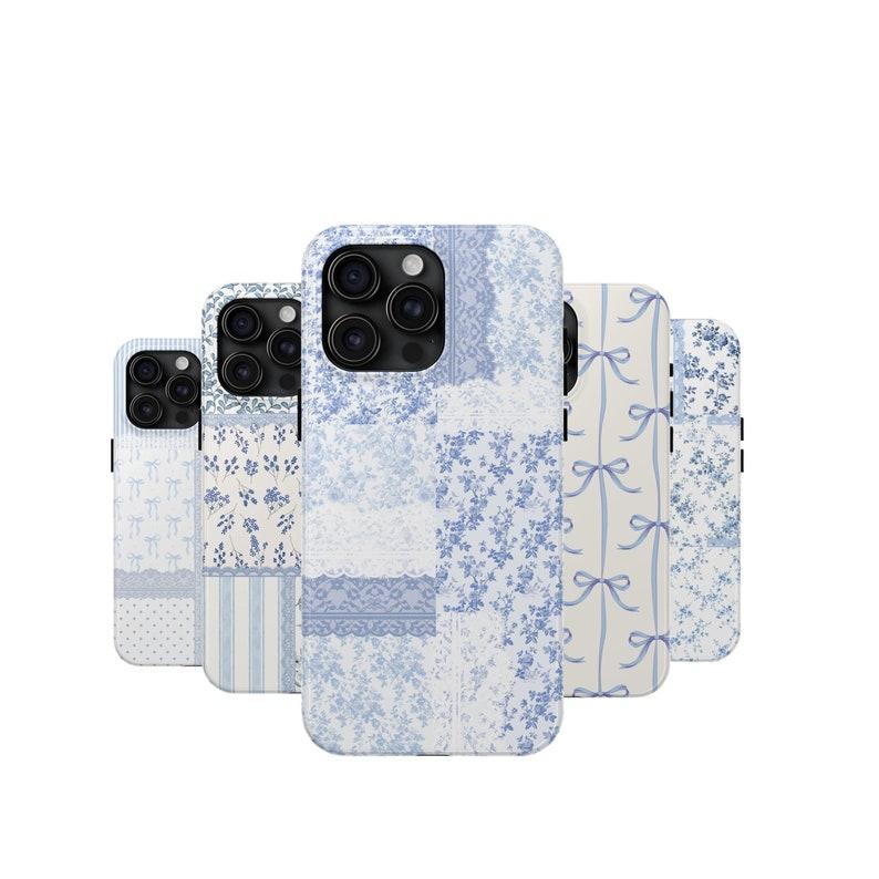 Pastel Blue Patchwork iPhone Case Collection - Toile, Bow, Cow Print, Floral & Lace Aesthetic - Slim, Durable Cover for iPhone 17 Pro Max Plus Air/16/15/14/13/12/11/X and other series models. Can be given as a holiday gift to friends or family. Pastel Blue Patchwork iPhone Case Collection - Toile, Bow, Cow Print, Floral & Lace Aesthetic - Slim, Durable Cover for iPhone 17 Pro Max Plus Air/16/15/14/13/12/11/X and other series models. Can be given as a holiday gift to friends or family.