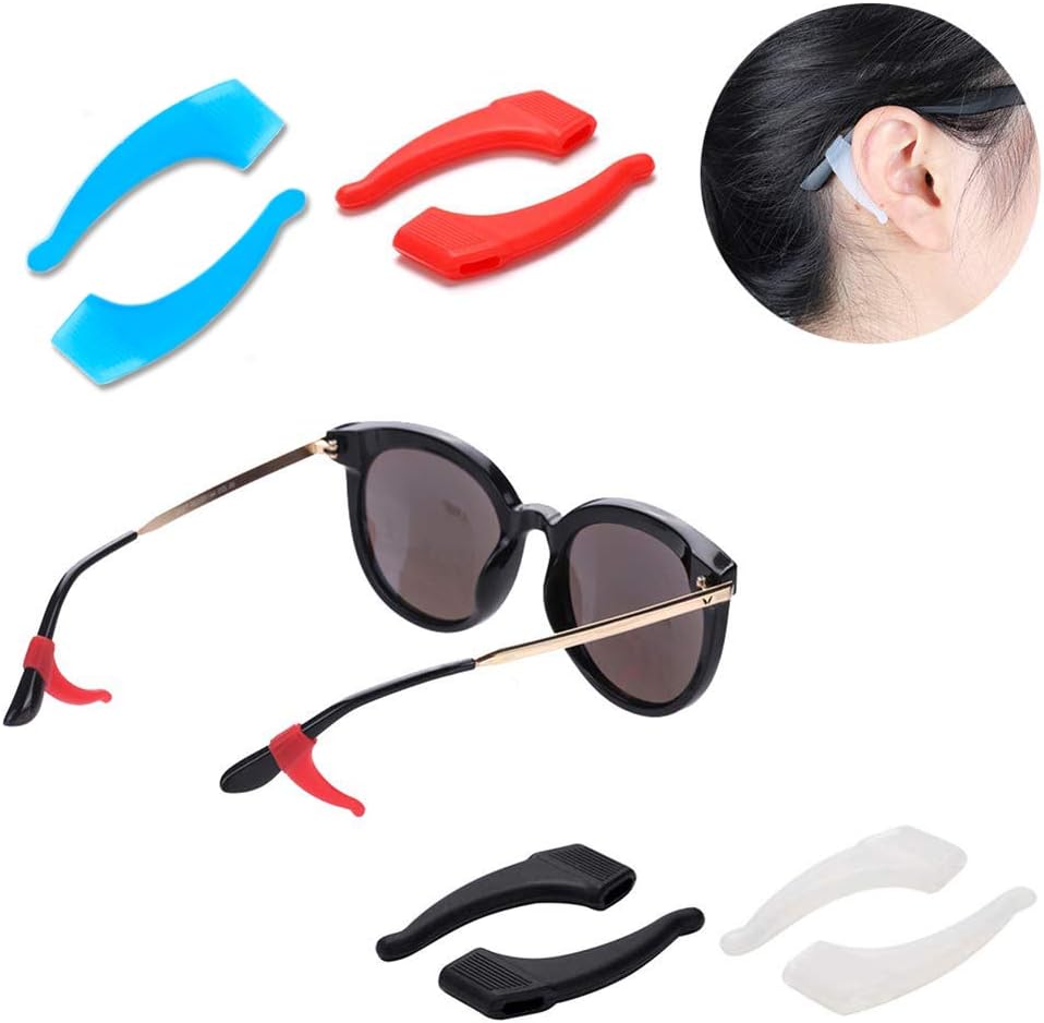 12 Pieces Kids Eye Glasses Strap,with 12 Pair Silicone Ear Grip Holder,Adjustable Anti-slip Eyeglass Retainer Hooks for Sports Sunglasses Boys Girls