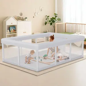 Baby Playpen 74x50 Inch, Play Pens  Babies and Toddlers Baby Fence Play Yards  Indoor & Outdoor with Breathable Mesh Anti-Fall Playpen (74"x50")